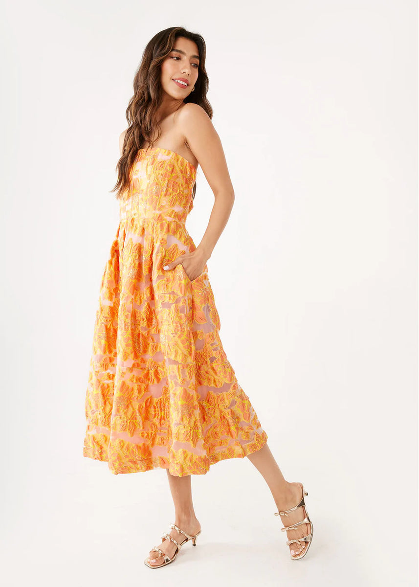 catherine midi dress Catherine Dress Orange Blossom Organza L / Orange