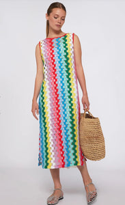 Cynthia rainbow crochet maxi