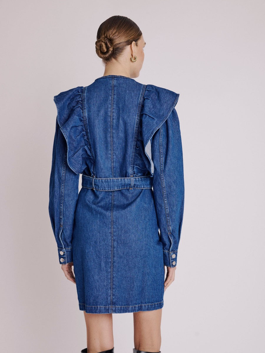 Waist 2xl Dress Size HABITUAL Tween Girls 12 Denim Ruffle Cotton Blend Dress Sleeveless Waist 2xl Dress Size HABITUAL Tween Girls 12 Denim Ruffle Cotton Blend Dress Sleeveless