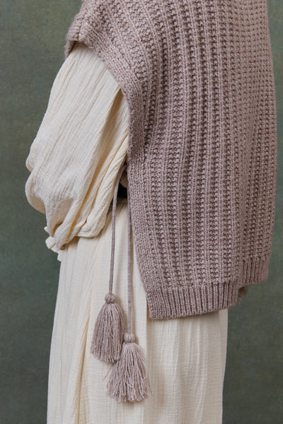 Oatmeal poncho sweater