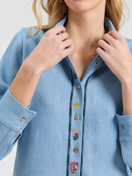 Denim meme button down