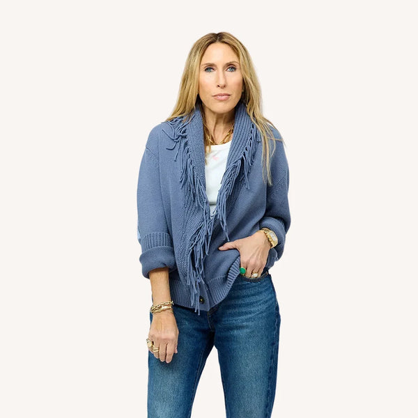 Denim blue love cardigan