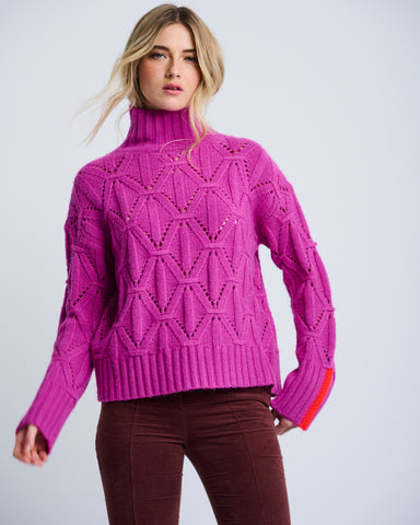 Hot orchid stand out sweater