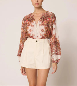 Austin white denim short