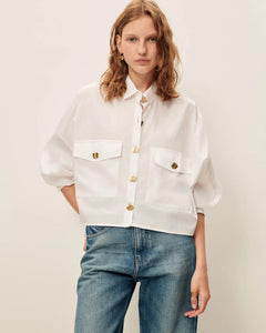 Balnca button down