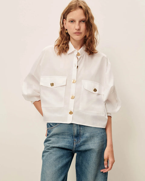 Balnca button down