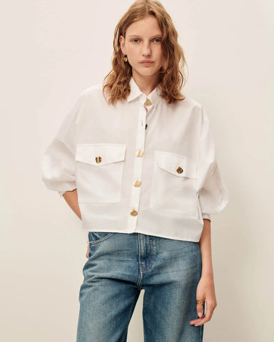 Balnca button down