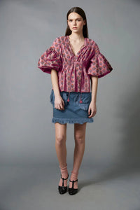 Pink rose Woodstock blouse