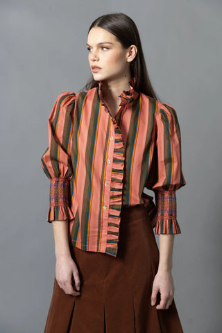 Rose colored striped top