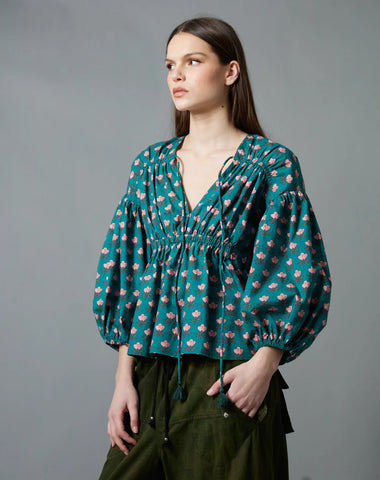 Rose Woodblock Blouse