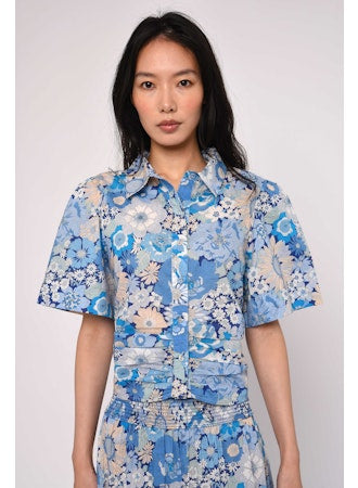 Summer in the sun blue flower top - Chosen womens apparel