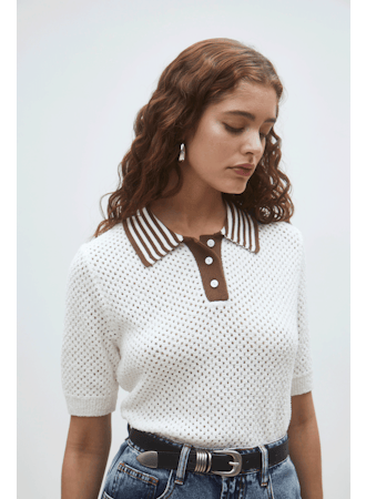 Coco crochet polo - Chosen womens apparel