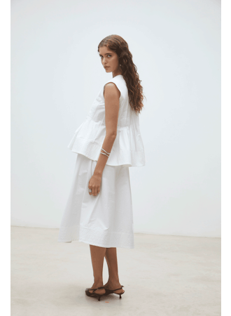 Luigi pleated white bloue - Chosen womens apparel