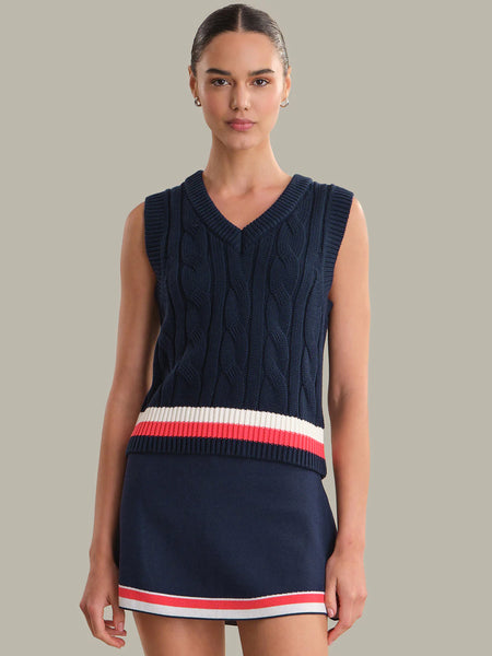 Cable knit vest