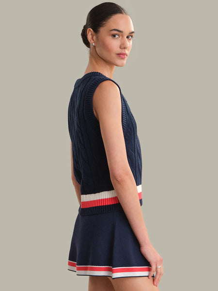 Cable knit vest