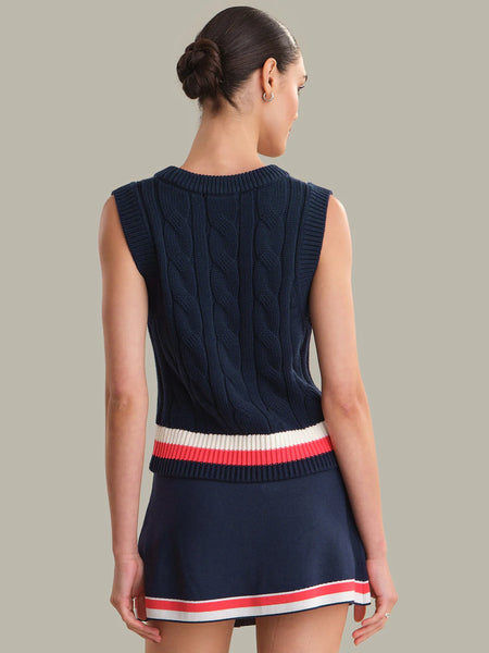 Cable knit vest