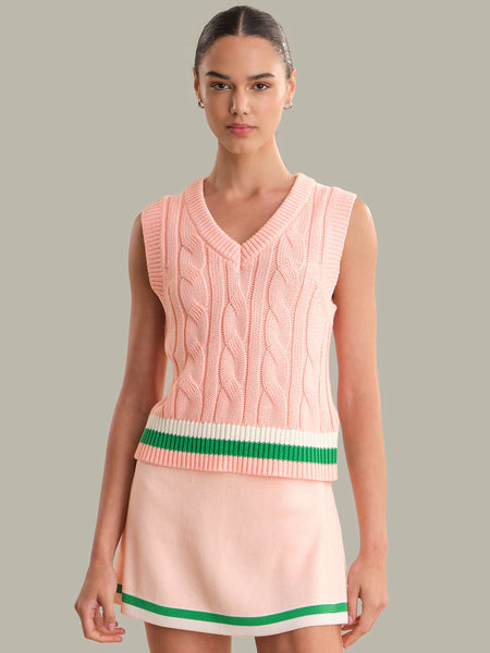 Cable knit vest