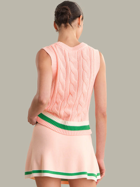 Cable knit vest