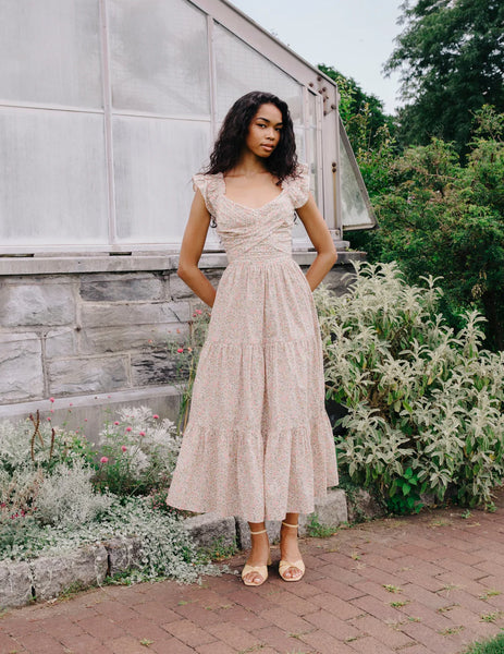 English garden flutter maxi dress