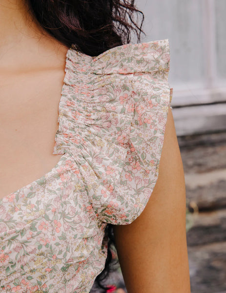English garden flutter maxi dress