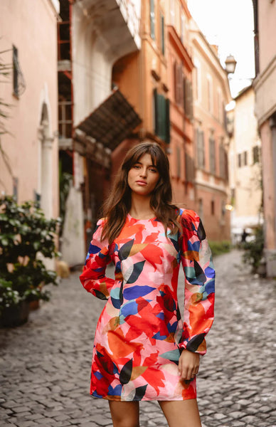 Carolyn Coral papier mache mini dress
