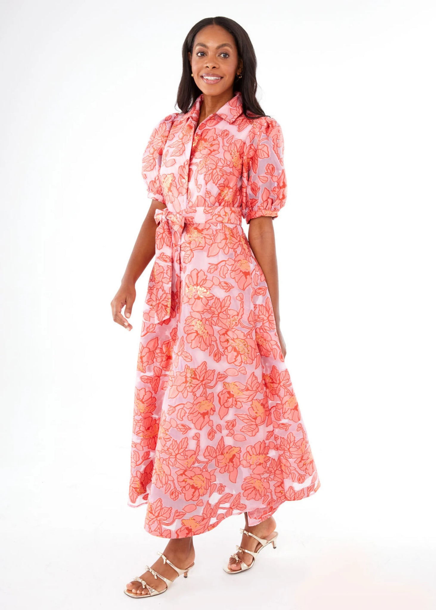 Coral azalea Charlotte gown