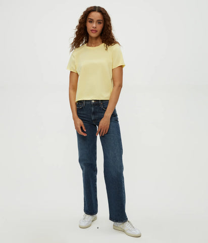 Jackie raw tee. Chalk color