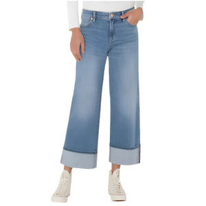 Morgan cuff wide leg Jean