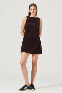 Chocolate cord shift dress