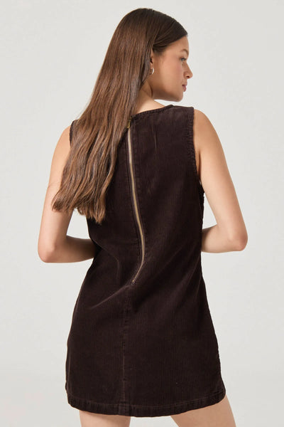 Chocolate cord shift dress