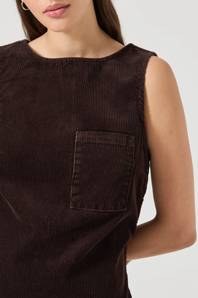 Chocolate cord shift dress