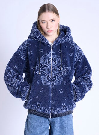 Shearling bandanna jacket