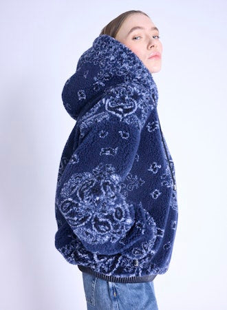 Shearling bandanna jacket