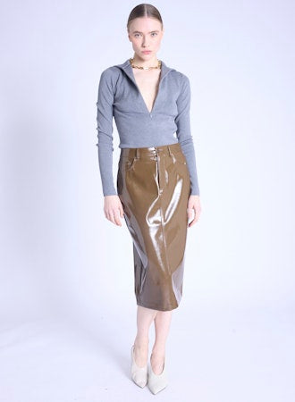 Liquid sage skirt