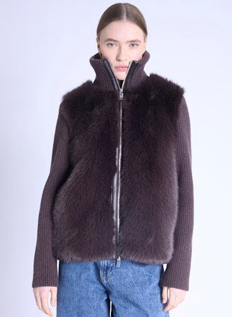 Moka fur sweater sweket