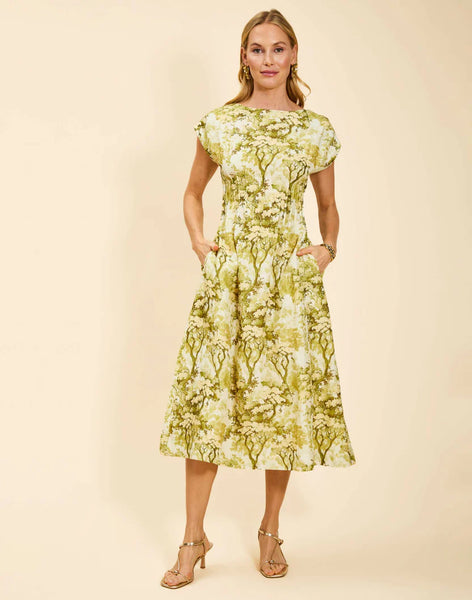 Quinn citrus toile dress