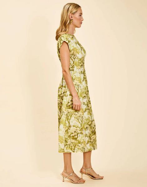 Quinn citrus toile dress