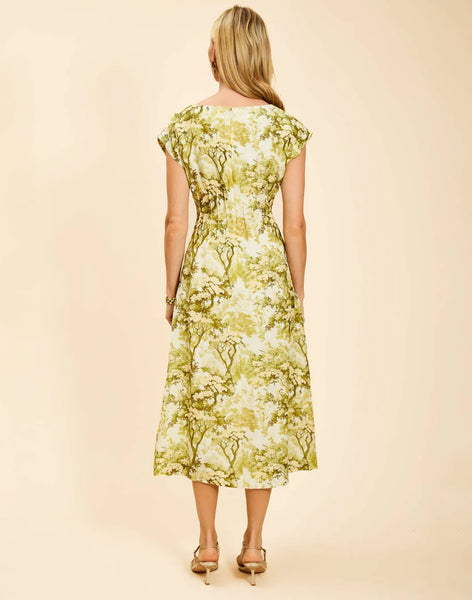 Quinn citrus toile dress