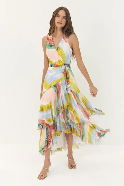 Multi cascade dress