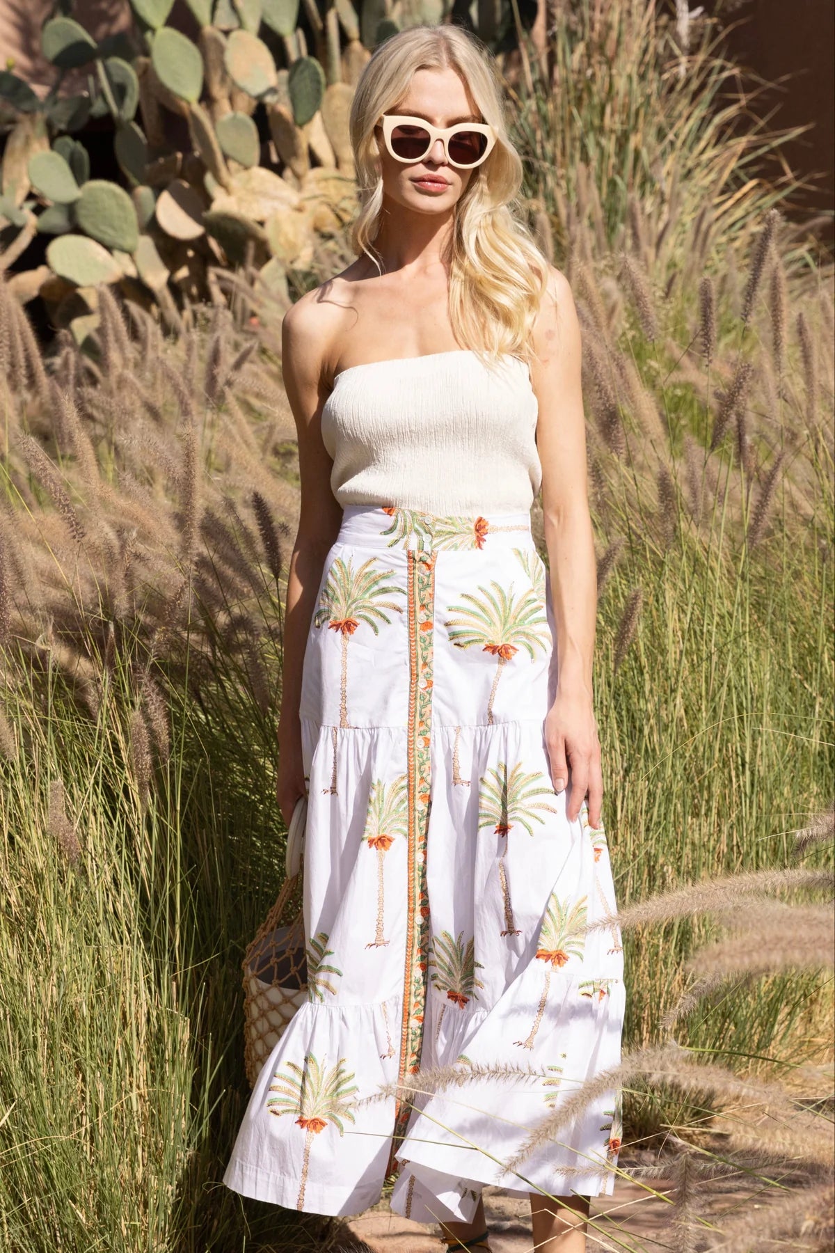Button front skirt