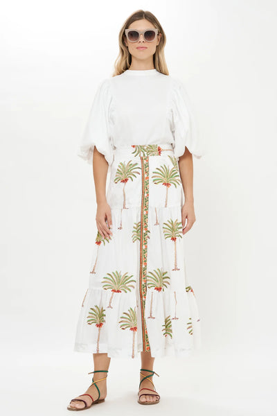 Button front skirt
