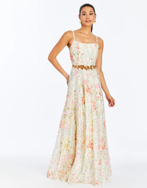 Ivory Floral Dress long