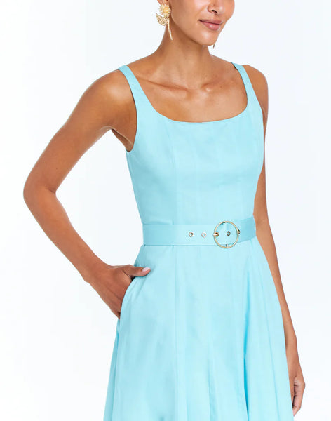 Blue floral dress long