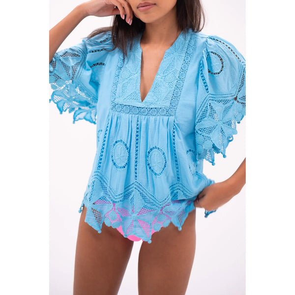Turquoise Lace Angel Top