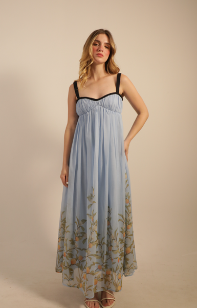 Jade blossom maxi dress
