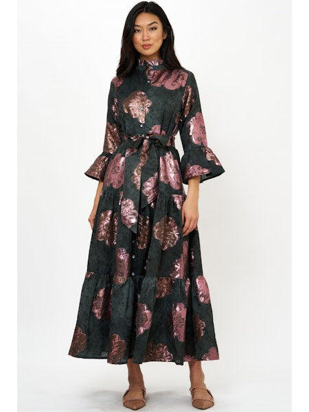 Metalic Flower Dress