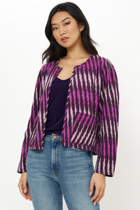 Magenta ikat quilted jacket