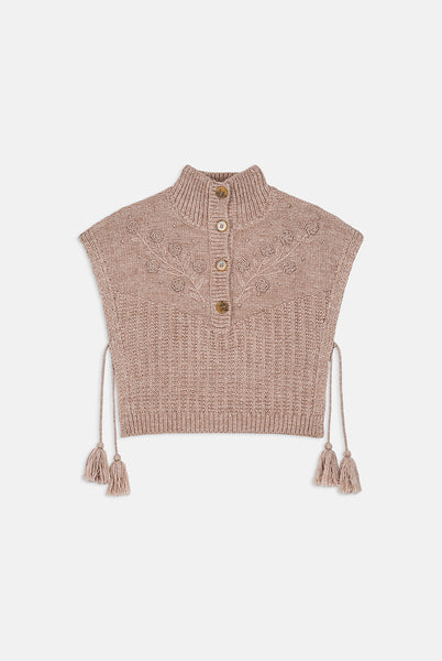 Oatmeal poncho sweater