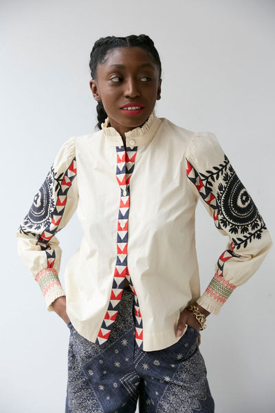 Tribal vanilla blouse