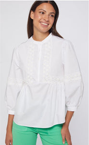 Star white poplin blouse